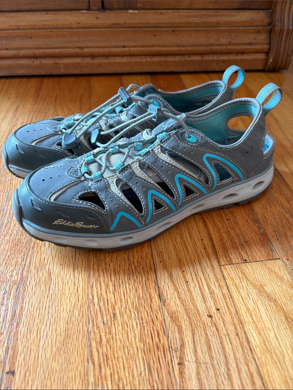 Eddie Bauer Gray and Teal Women's Water/Hiking Sandals